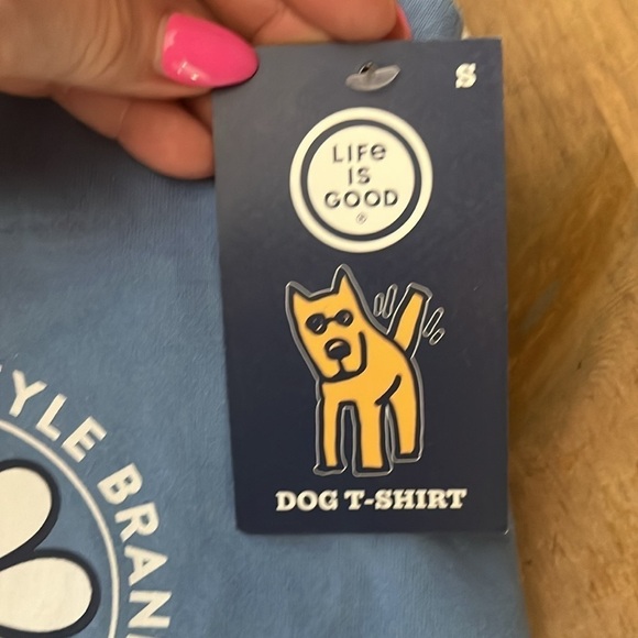 2 Two “Life Is Good” Dog T-shirts NWT Size Small Unisex Daisy Nature - Picture 3 of 8